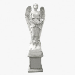 Скульптура из мрамора S_45 Ангел с цветочной лентой
